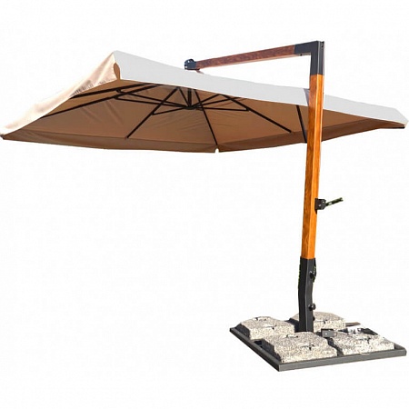 Зонт для ресторанов на деревянной боковой опоре 3,5х3,5м , 4х3м, Кеплид