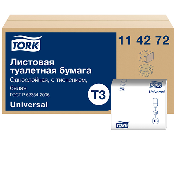 Tork Листовая туалетная бумага 114272, категория Universal, 1-сл. 0