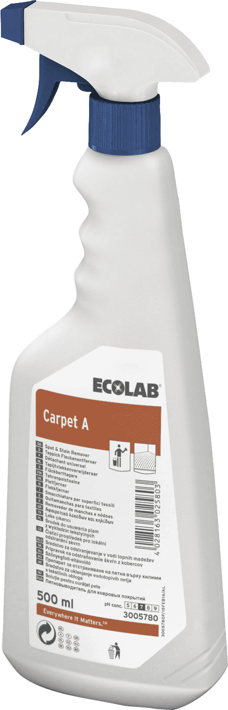 Профессиональный пятновыводитель для текстильных покрытий Ecolab Carpet A, Клингард  0