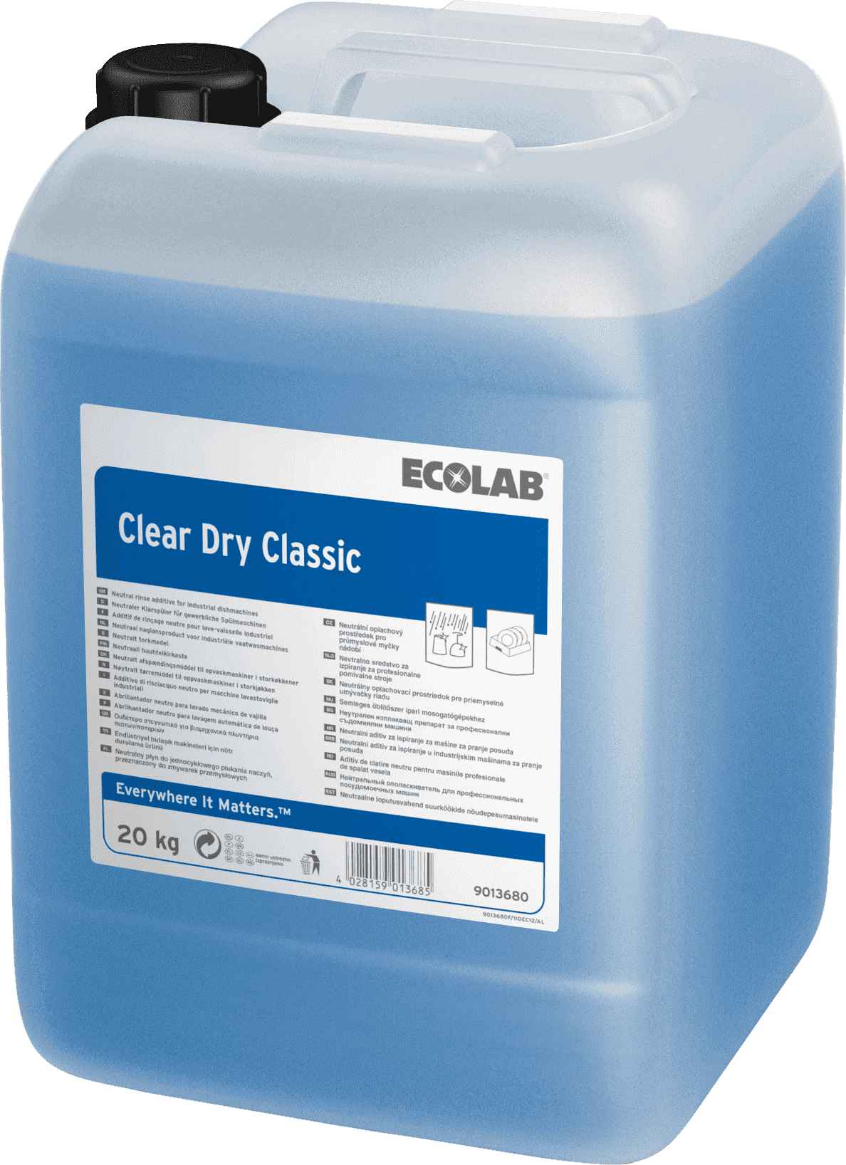 Ecolab Clear Dry Classic средство для ополаскивания посуды в посудомоечной машине, Клингард