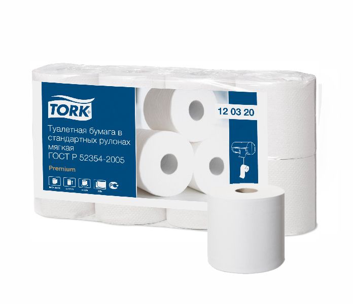 Туалетная бумага в стандартных рулонах Tork 120320 мягкая, Клингард