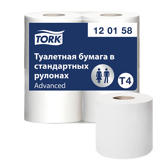 Tork Туалетная бумага в стандартных рулонах 120158, категория Advanced, 2-сл.