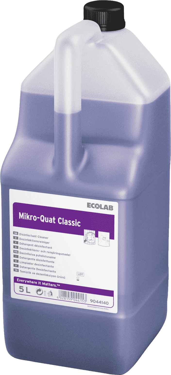 Профессиональное моющее и дезинфицирующее жидкое средство Ecolab Mikro-Quat Classic, Клингард