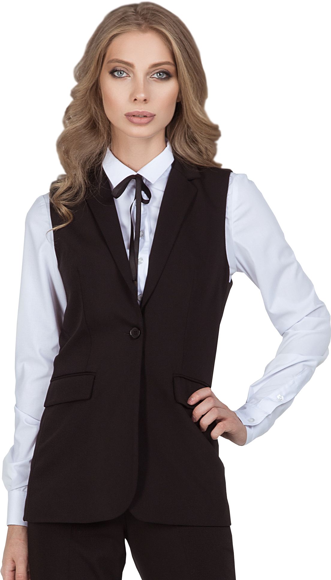 Комплект для администратора VISHERA - удлиненная жилетка / брюки, женский.  1