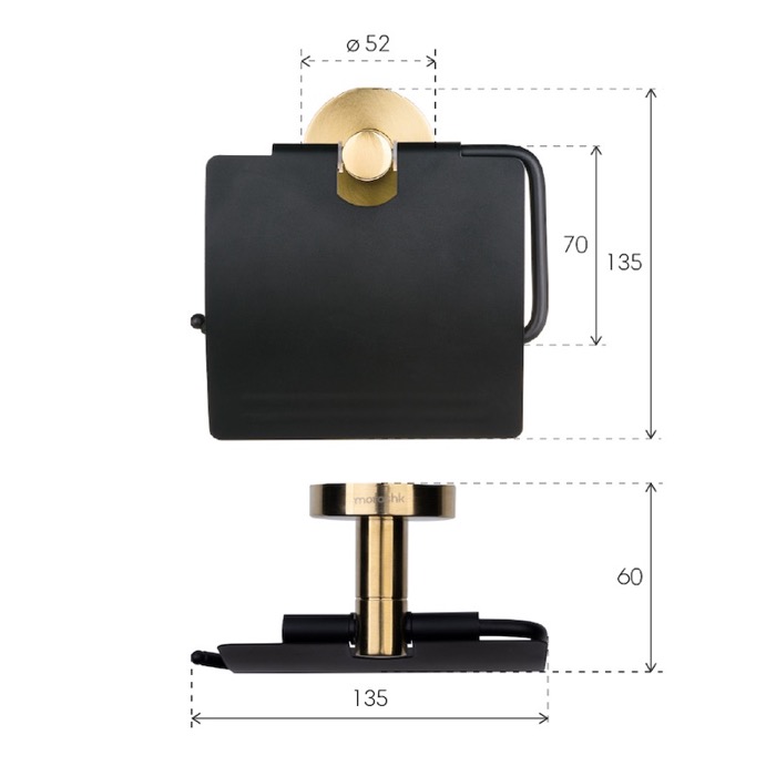 Держатель для туалетной бумаги Oro Nero 2