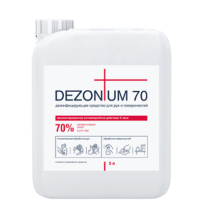 DEZONIUM 70 Средство дезинфицирующее для рук и поверхностей (ИПС 70%) Кожный антисептик, 5 л, DEC PROF