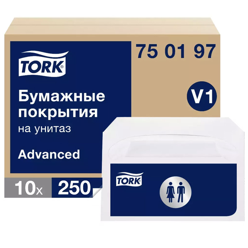 Tork Индивидуальные бумажные покрытия на унитаз 750197, категория Advanced