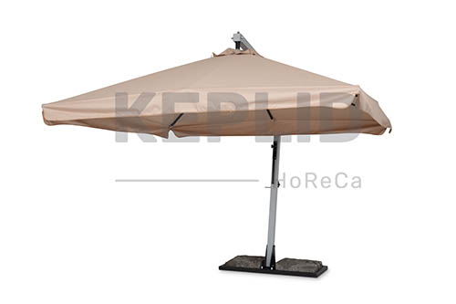 Уличный зонт для кафе на стальной  боковой опоре 4х4м, Кеплид
