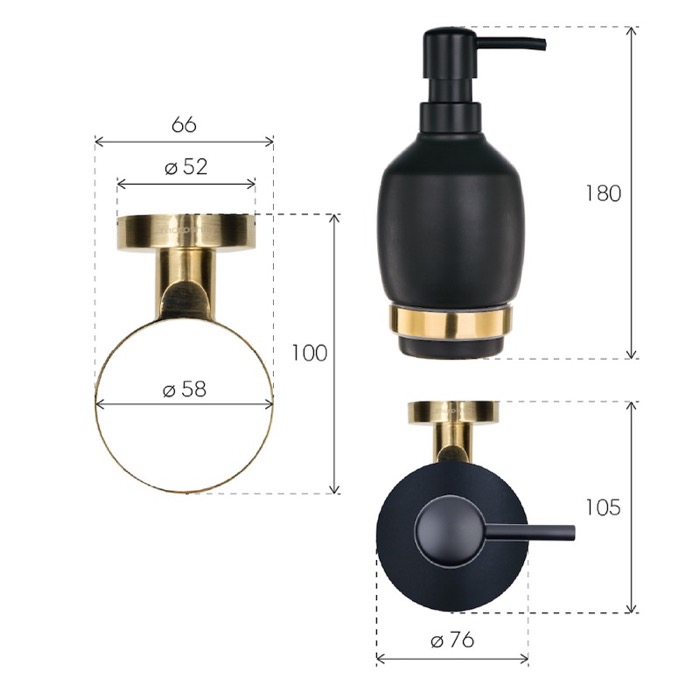 Дозатор для жидкого мыла Oro Nero 2