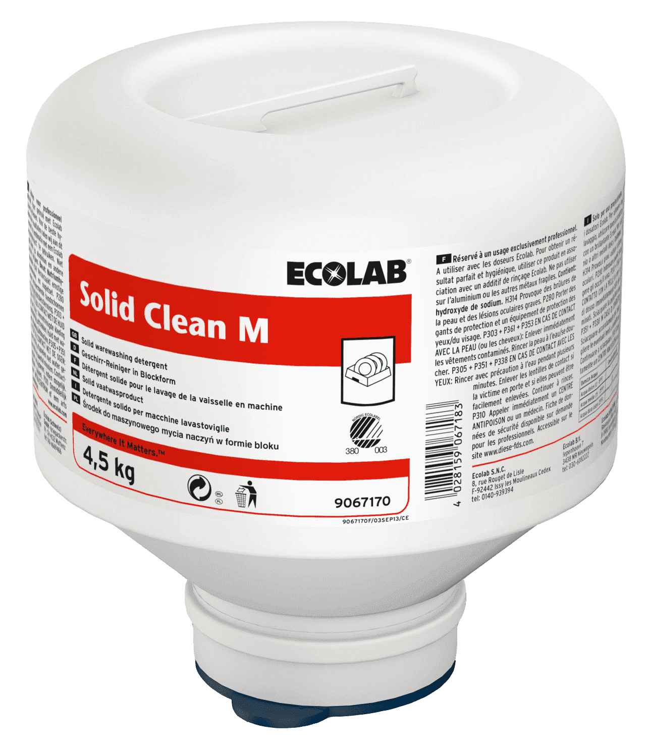 Ecolab Solid Clean M профессиональное моющее средство для посудомоечных машин, Клингард